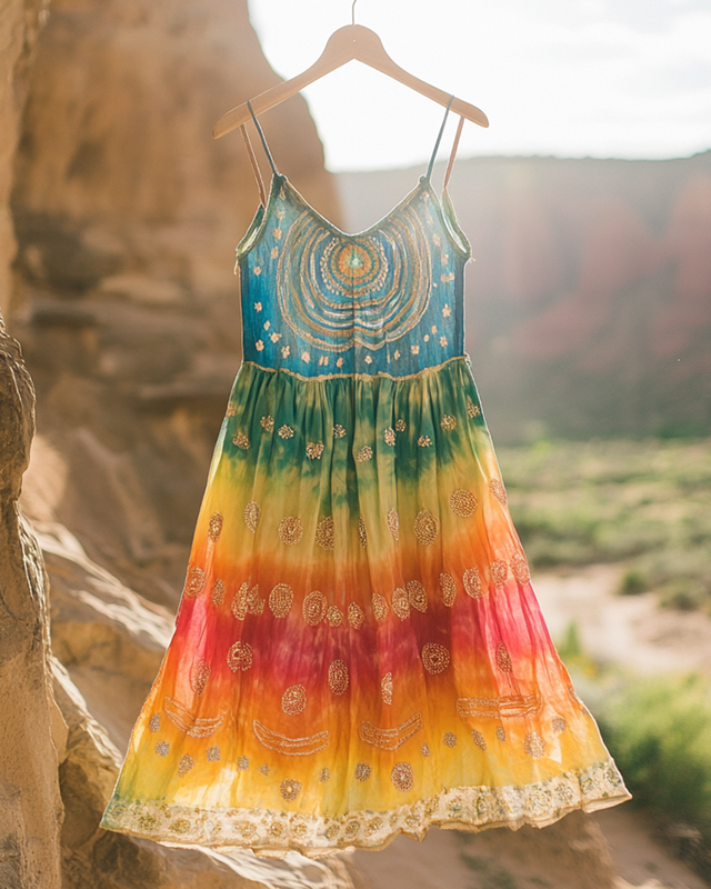 Summer Vacation Lace Embroidery Dress 84af