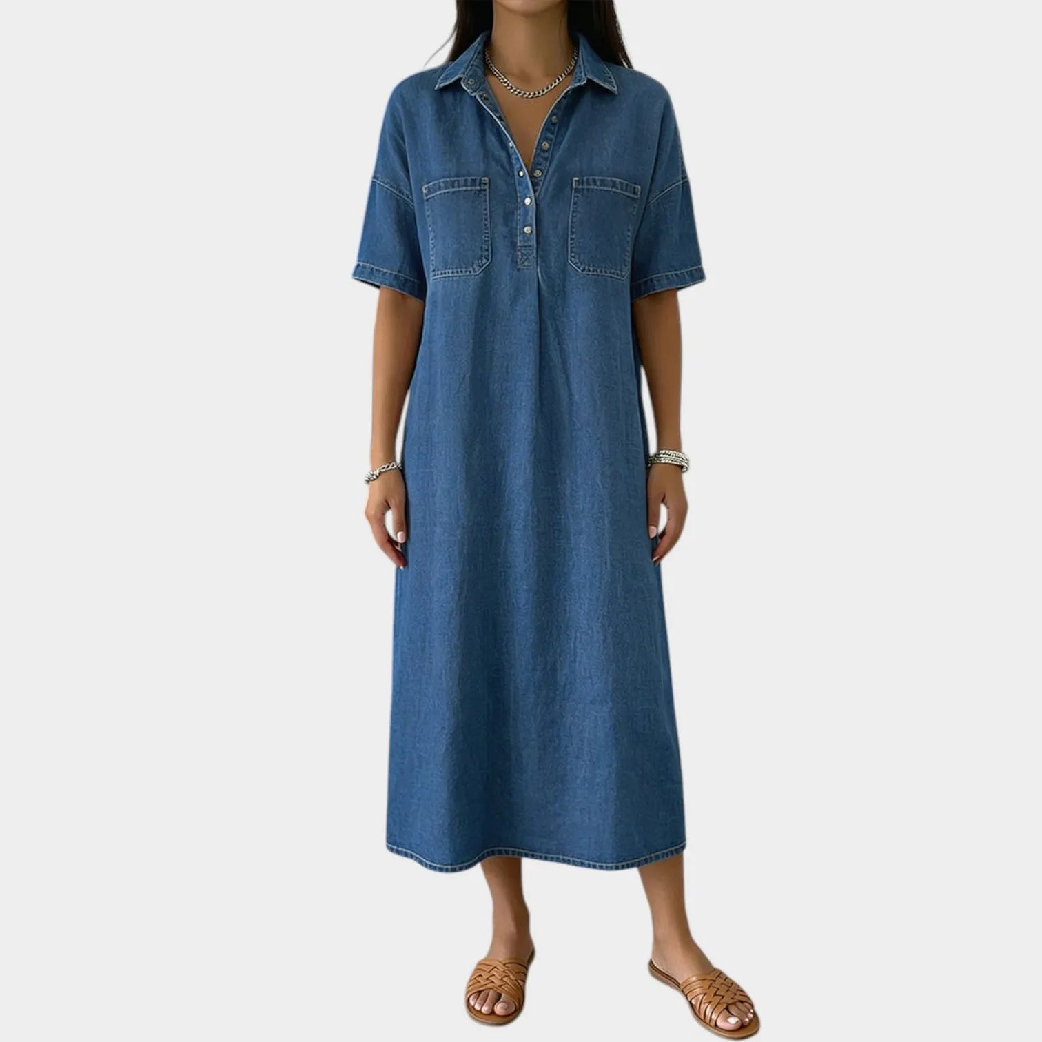 Everyday Ease Denim Maxi Dress