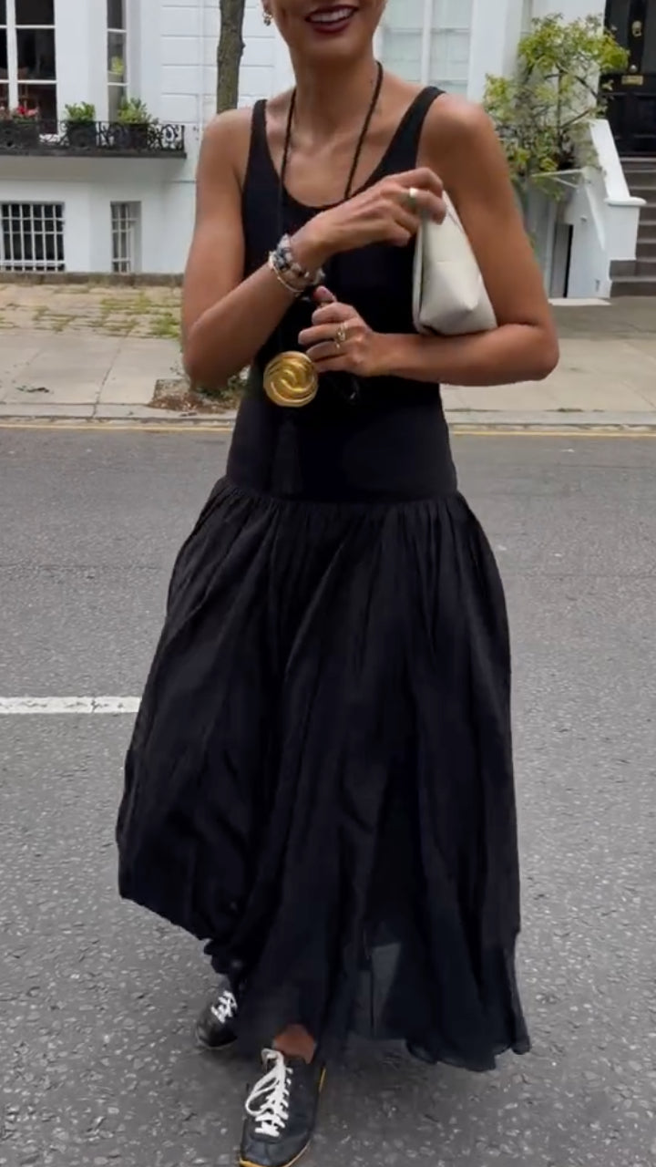 Black Tank Top & Maxi Skirt Combo Dress