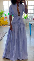 Striped Maxi Shirt Dress