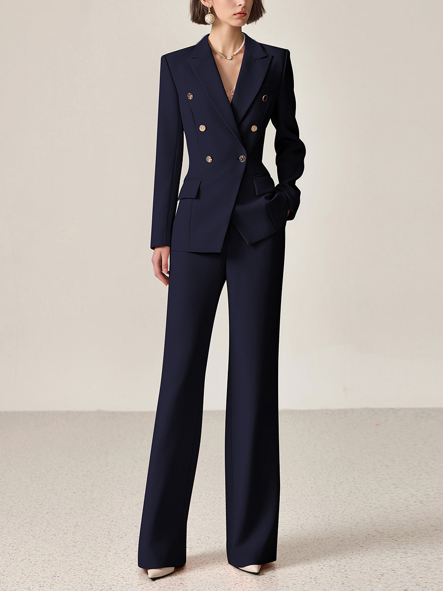 [24-hour shipping out]High-End Fashion Temperament Lapel Double-Breasted Suit