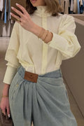 Light Blue Wrap Waist Wide Leg Jeans