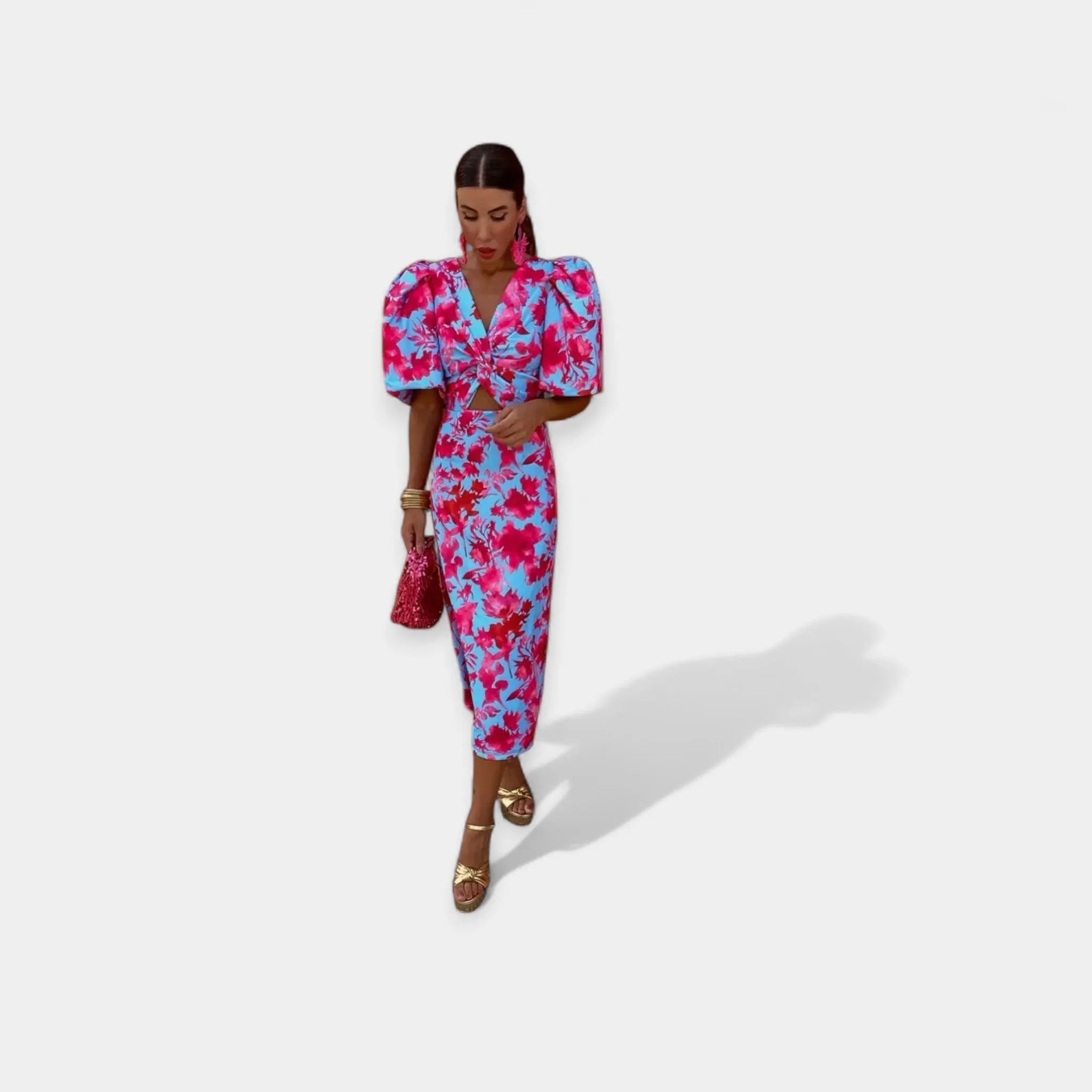 Dress with Sleeves and Ruffles