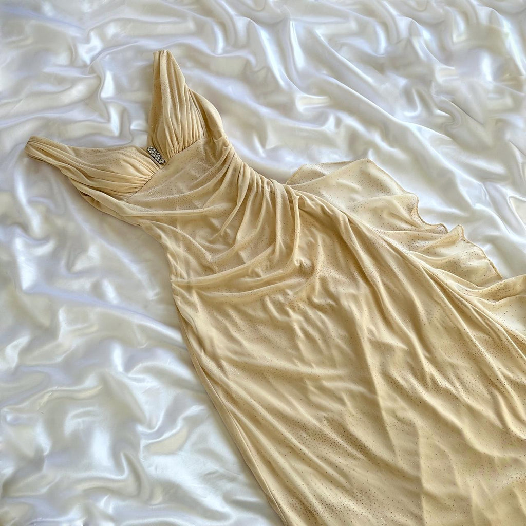 & Other Stories Women's Cream and Gold Dress