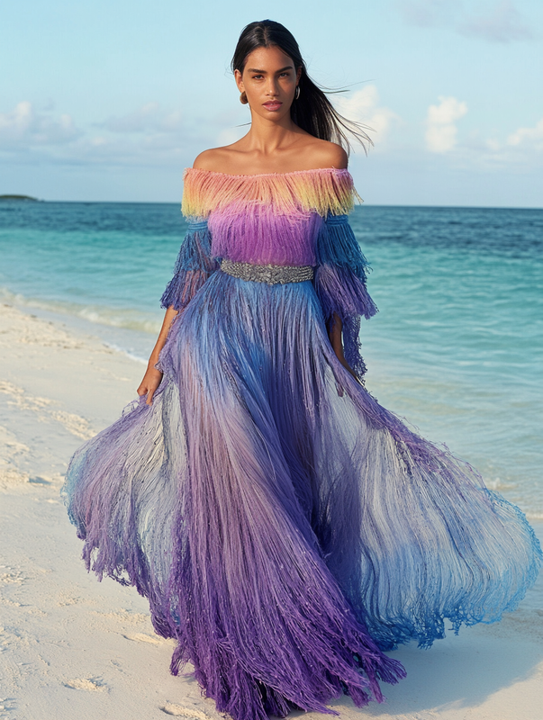 Summer vacation fashion elegant contrast color dress 2949