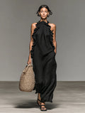 Linen Blend Sleeveless Summer Dress