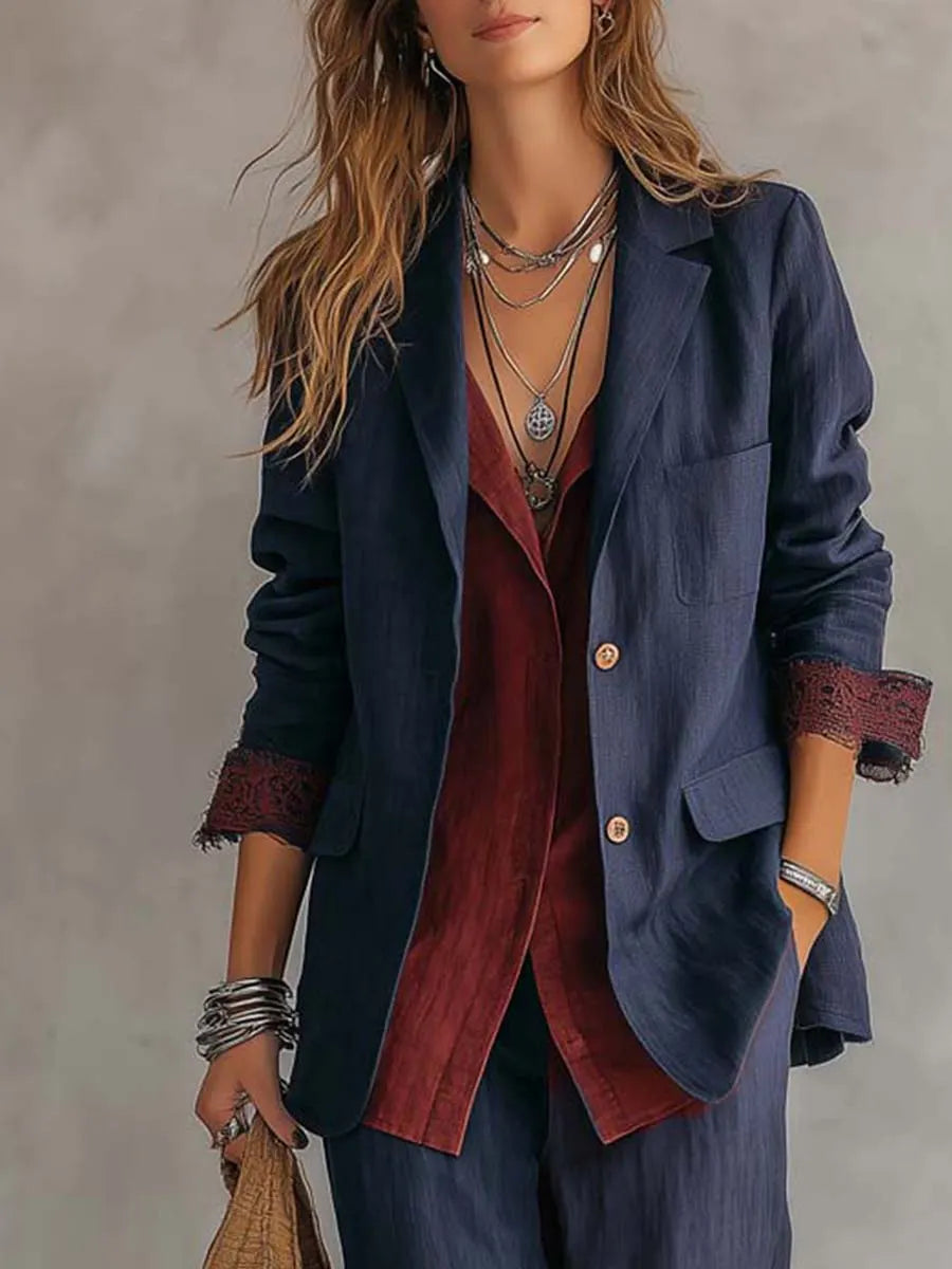 Lightweight Bohemian Cotton-Linen Suit Set