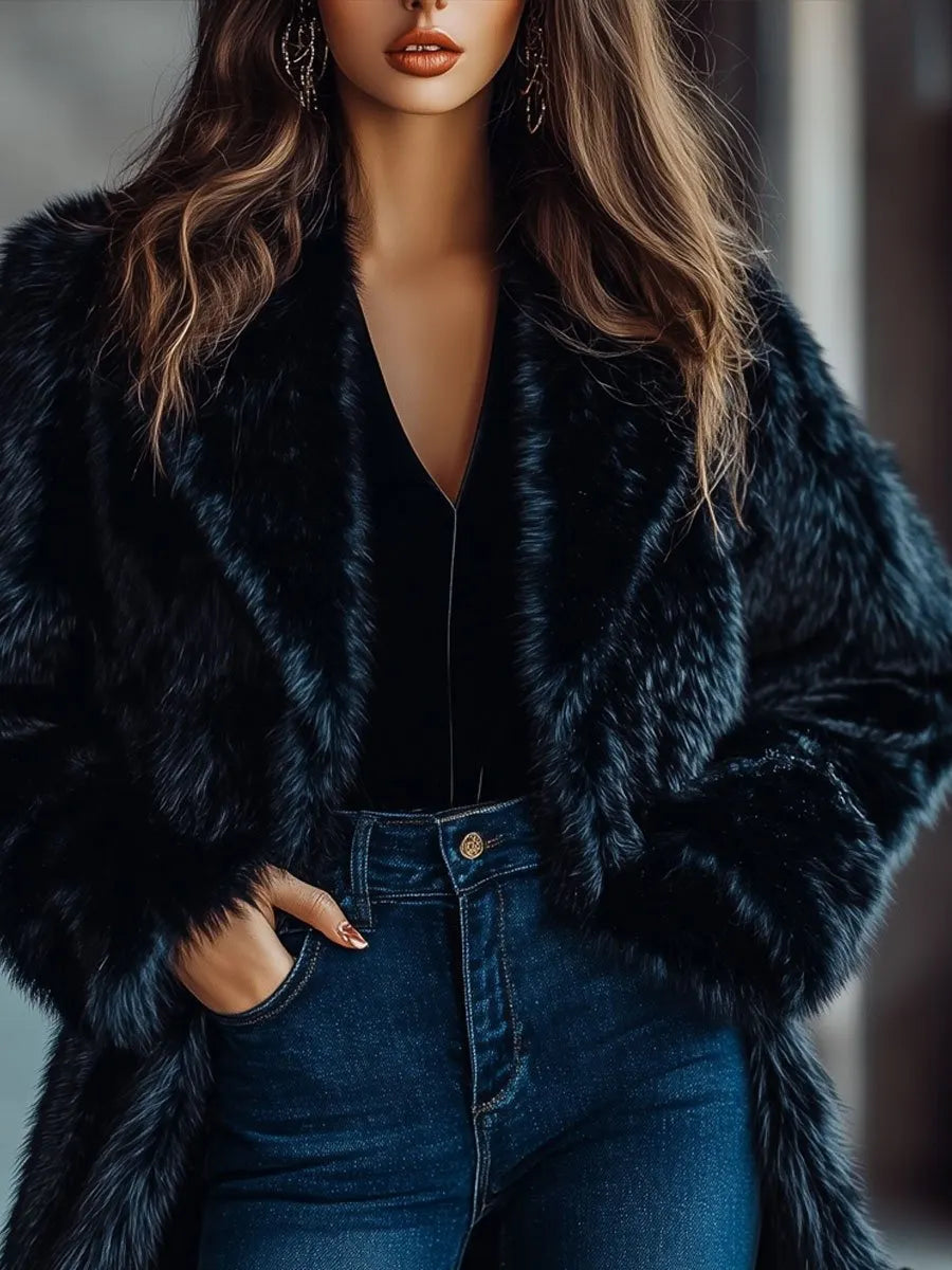 [24-hour shipping out]Casual Loose Retro Fashion Faux Fur Coat