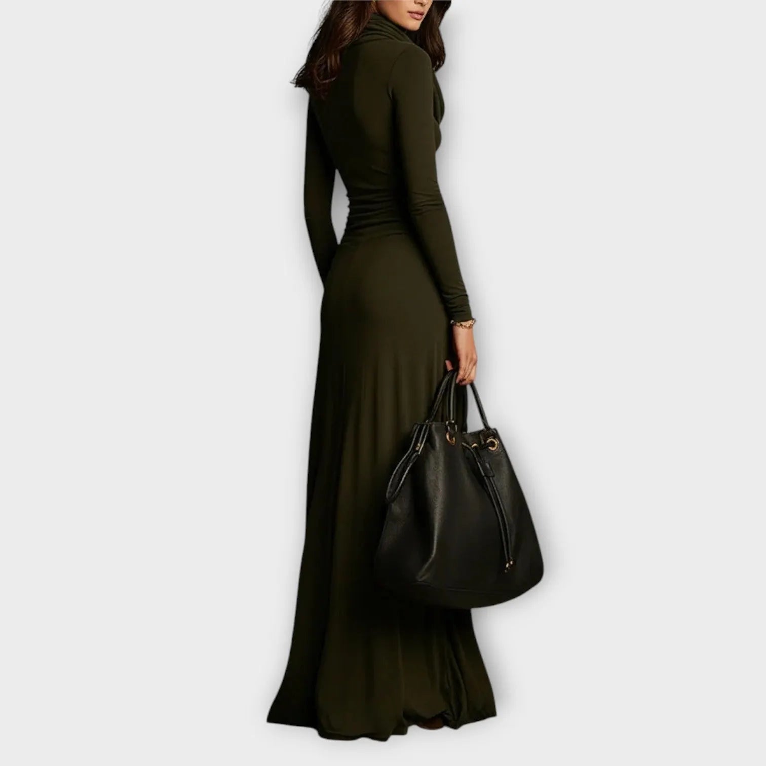 Draped Silhouette Maxi Dress