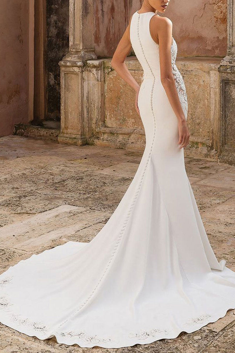 Sleeveless Mermaid Wedding Dress PD0341