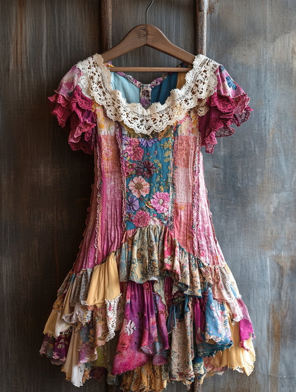 Colorful Vacation Color Block Dress ff4c