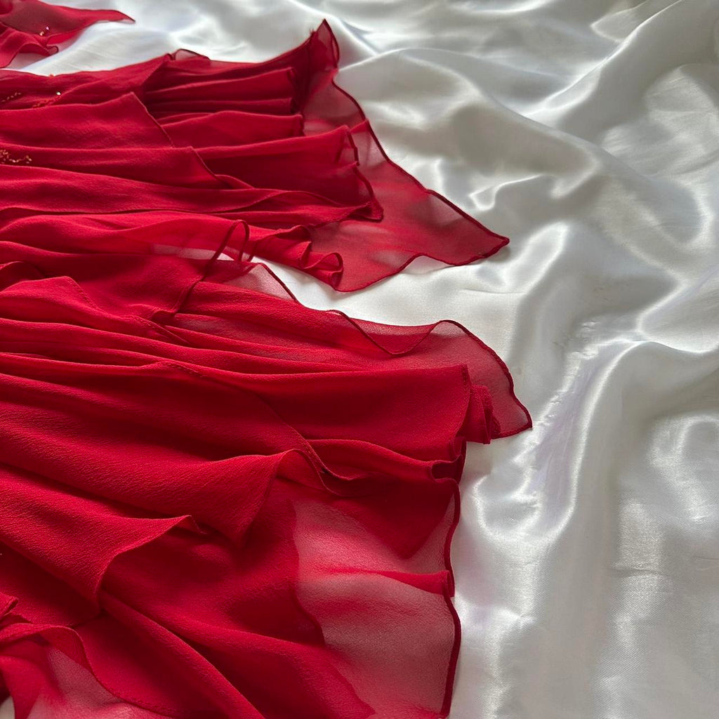 Women's Red and Gold Dress