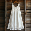 Vintage Floral Lace Art Linen Tank Dress