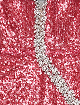 Strapless Crystal Sequin Maxi Dress Watermelon