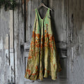 Vintage Rust Art Loose Tank Midi Dress 2e6e