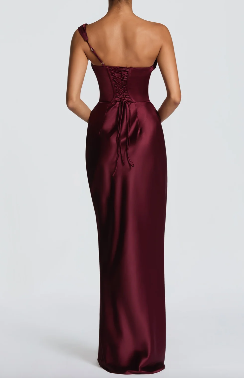 Burgundy Satin Mermaid Evening Maxi Dress Collection