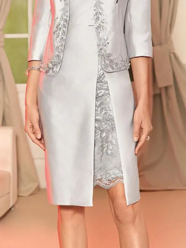 Elegant Satin Jacket Wedding Women's Dress