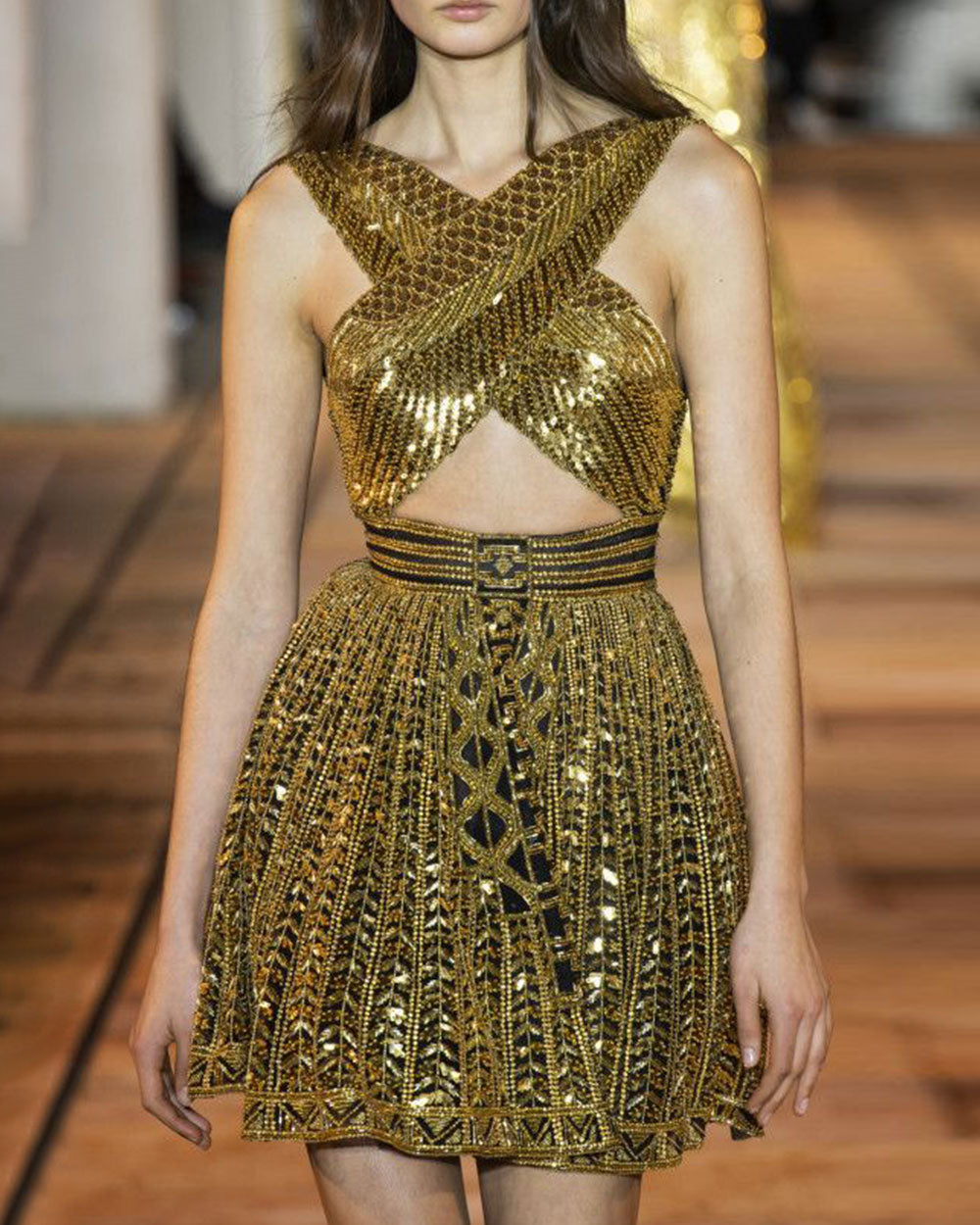 Sexy Embroidered Sequin Mini Dress