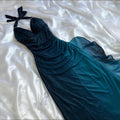 Indigo Shiny Elegant Fashion Strapless Long Tulle Prom Dress Evening Dress Birthday Party Dress