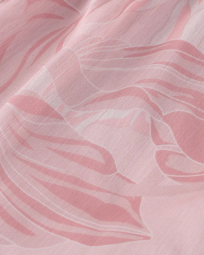 Floral Ruffle Maxi Dress Pink