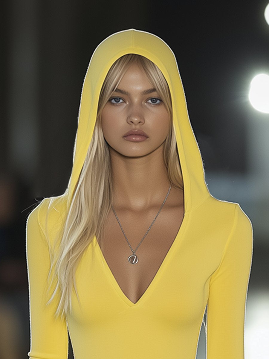 [24-hour shipping out]Casual Fashion Slim Fit Hooded T-shirt Mini Dress