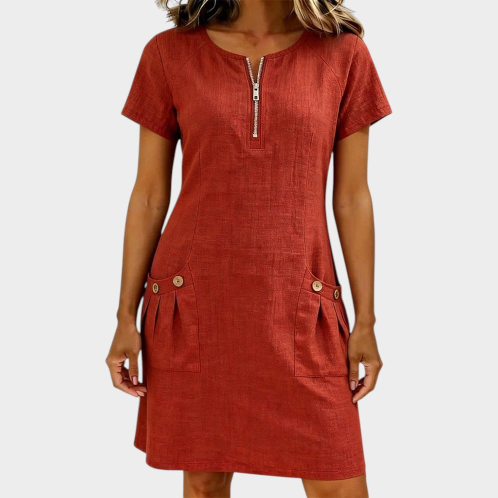 Everyday Zip-Front Mini Dress