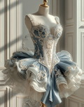 Chic A-Line Blue Short Prom Dresses Appliques Tulle Sleeveless Party Dresses Straps Birthday Dresses