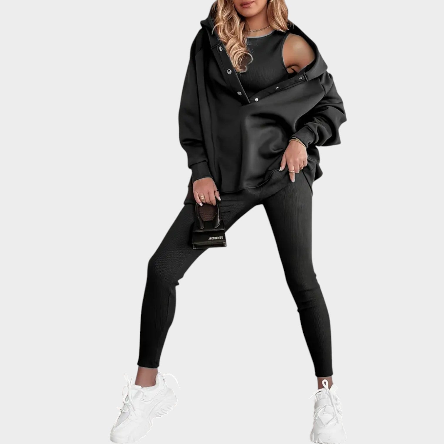 Three-Piece Ribbed Lounge Set