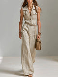 Natural Ivory Linen  Jumpsuit