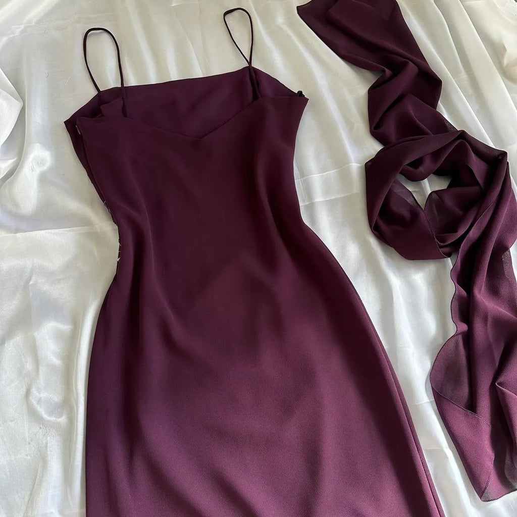 🍇✨ Deep Plum Purple Beautiful Beautiful Vintage Gorgeous Fashion Elegant Delicate Floral Beaded Long beaded Chiffon Flowing Ball Gown Evening Gown Birthday Wedding Guest Party Dress Prom Gown Mother of the Bride Gown
