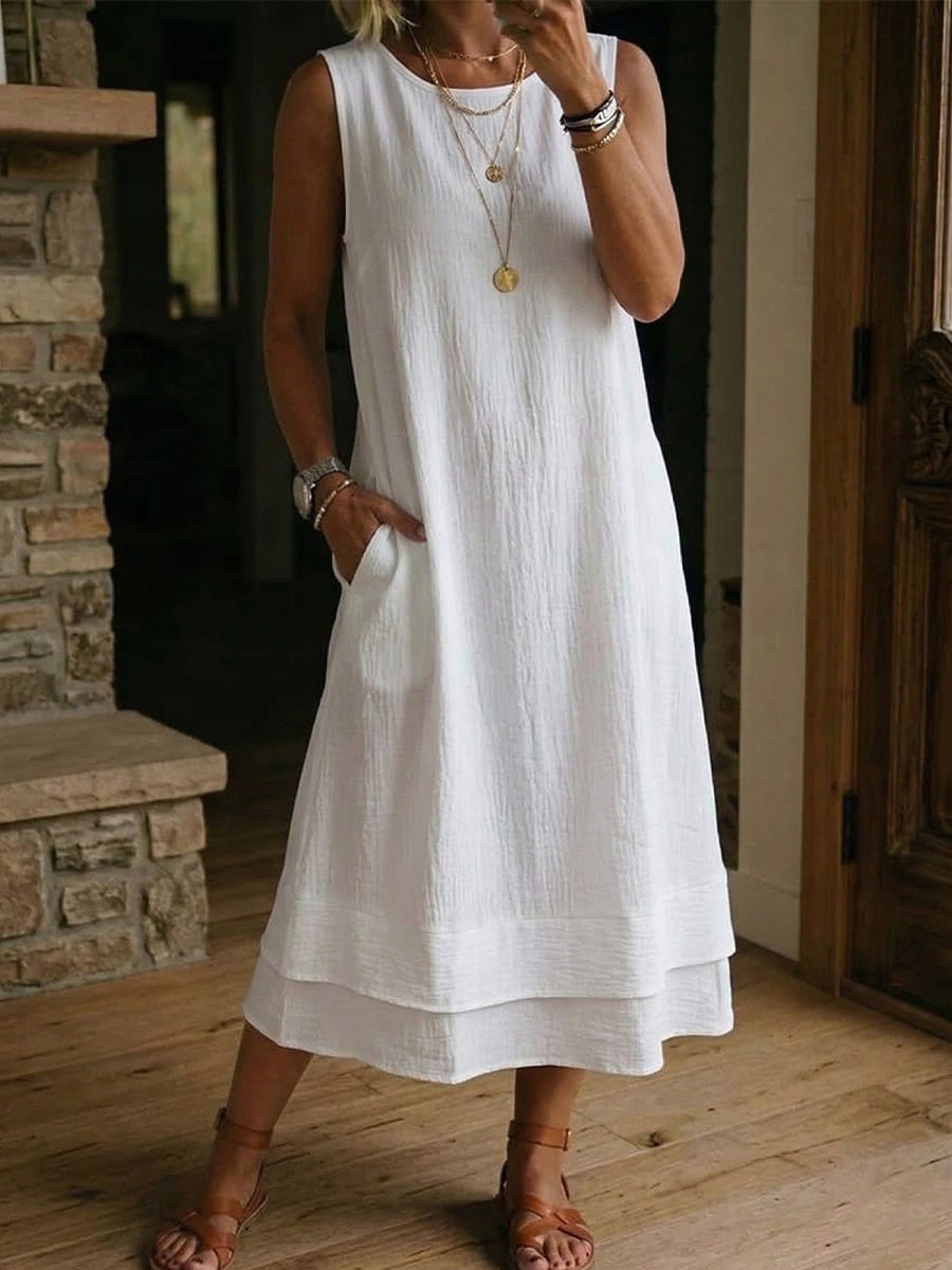 Women's Round-neck Sleeveless Dress