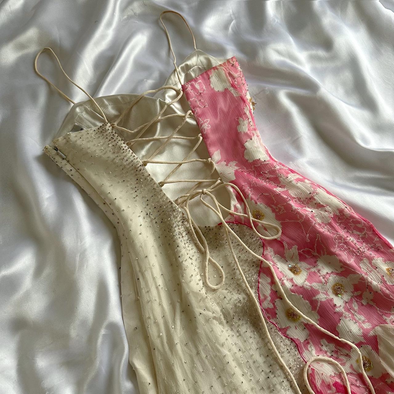 Women's White and Pink Dress
