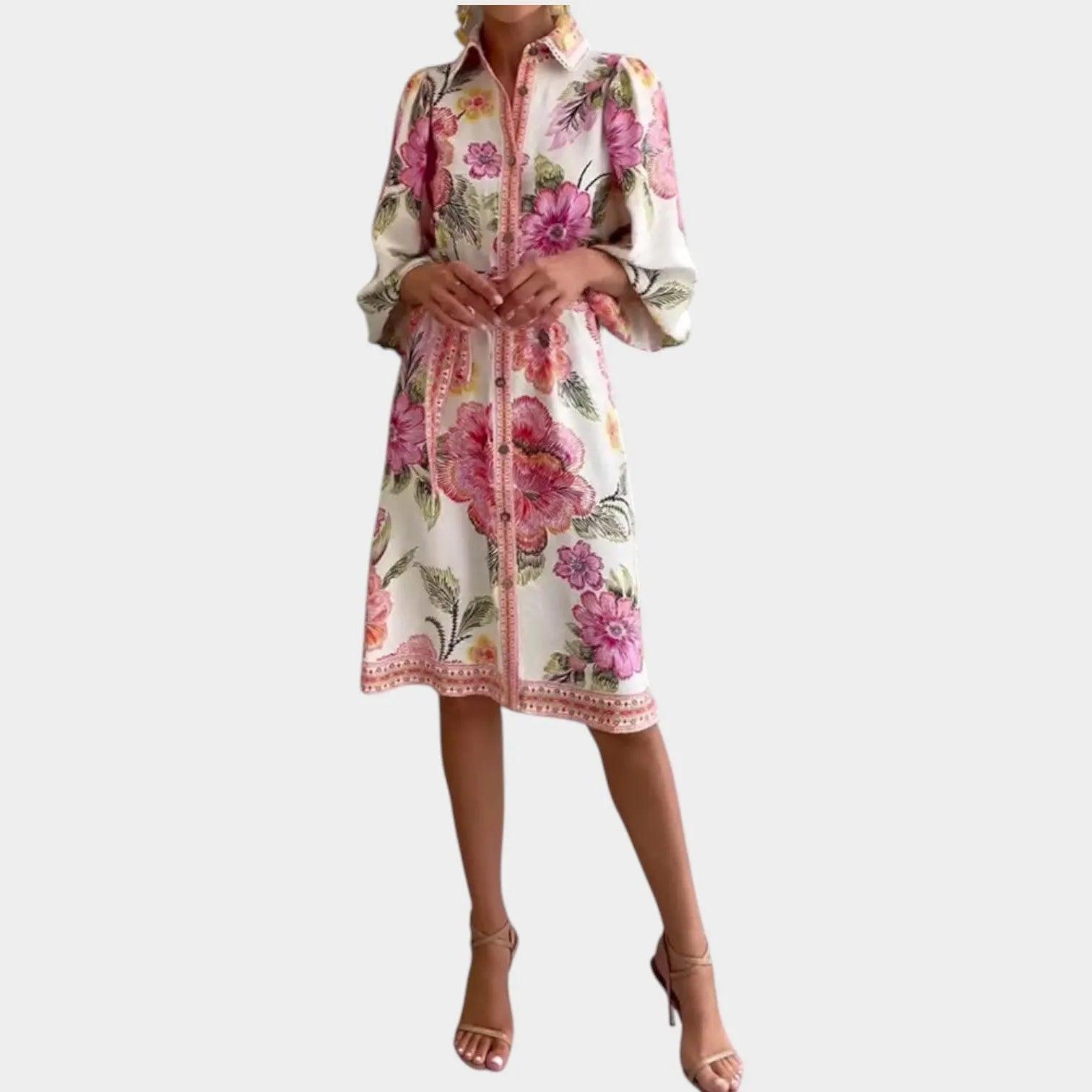 Floral Button-Up Midi Dress