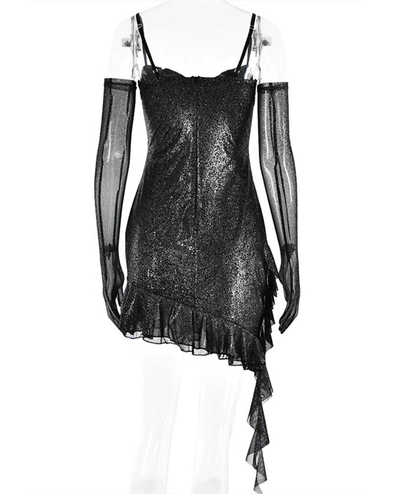 Ladies elegant and sexy suspender mini dress