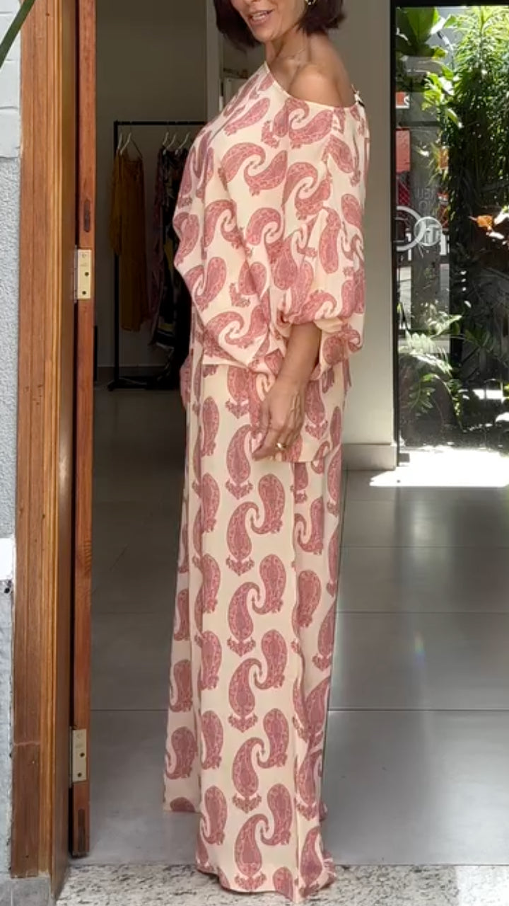 Pink Paisley Print 2‑Piece Set