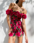 Women's 3D Embroidery Mini Dress
