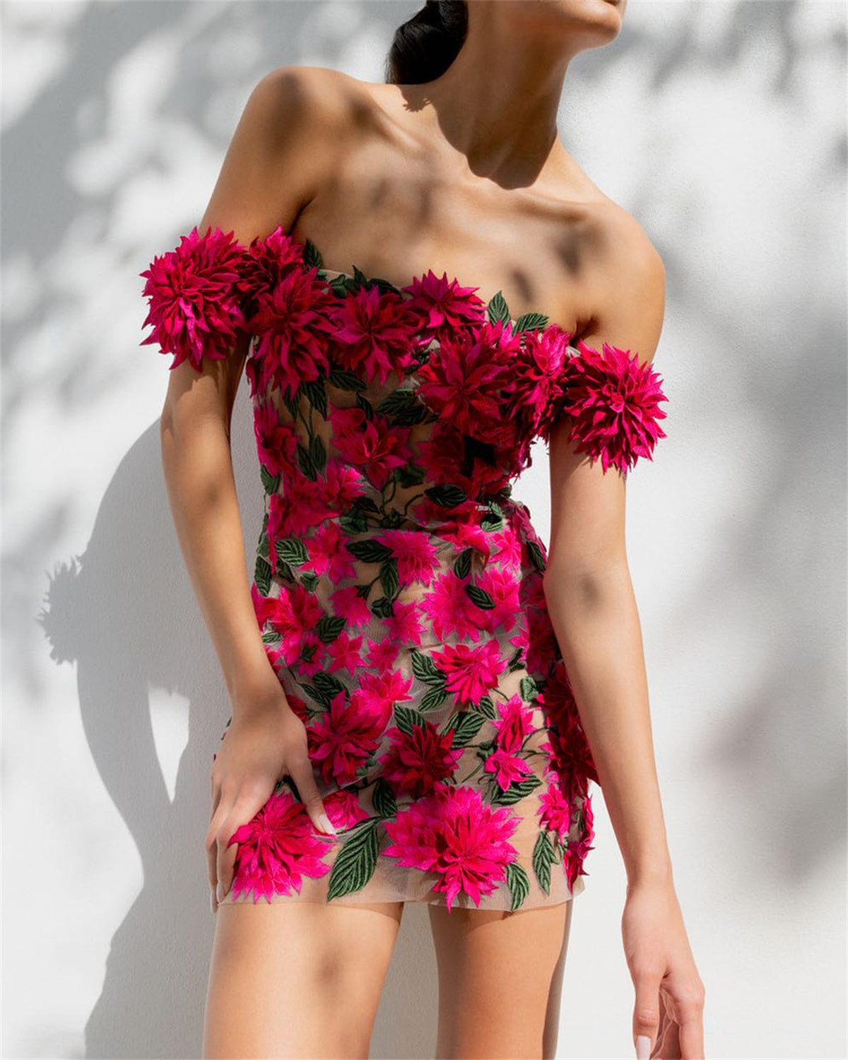 Women's 3D Embroidery Mini Dress