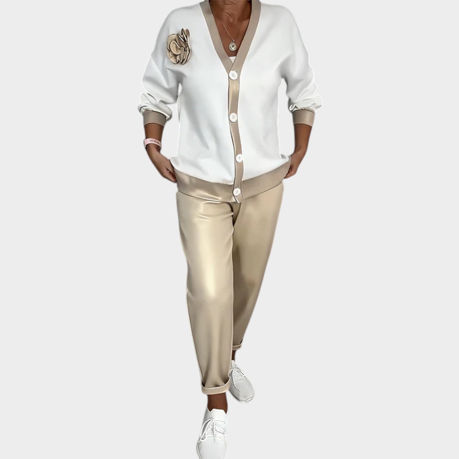 Chic Cardigan & Tailored Pants Set