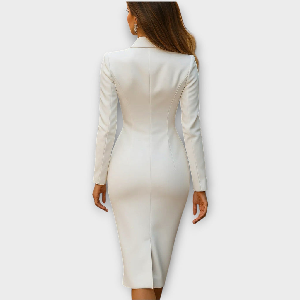 Tailored Elegance Blazer Midi Dress