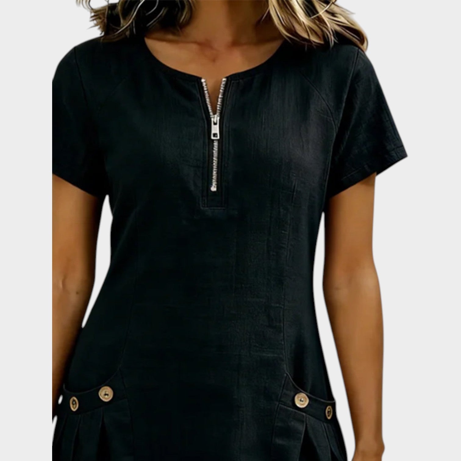 Everyday Zip-Front Mini Dress
