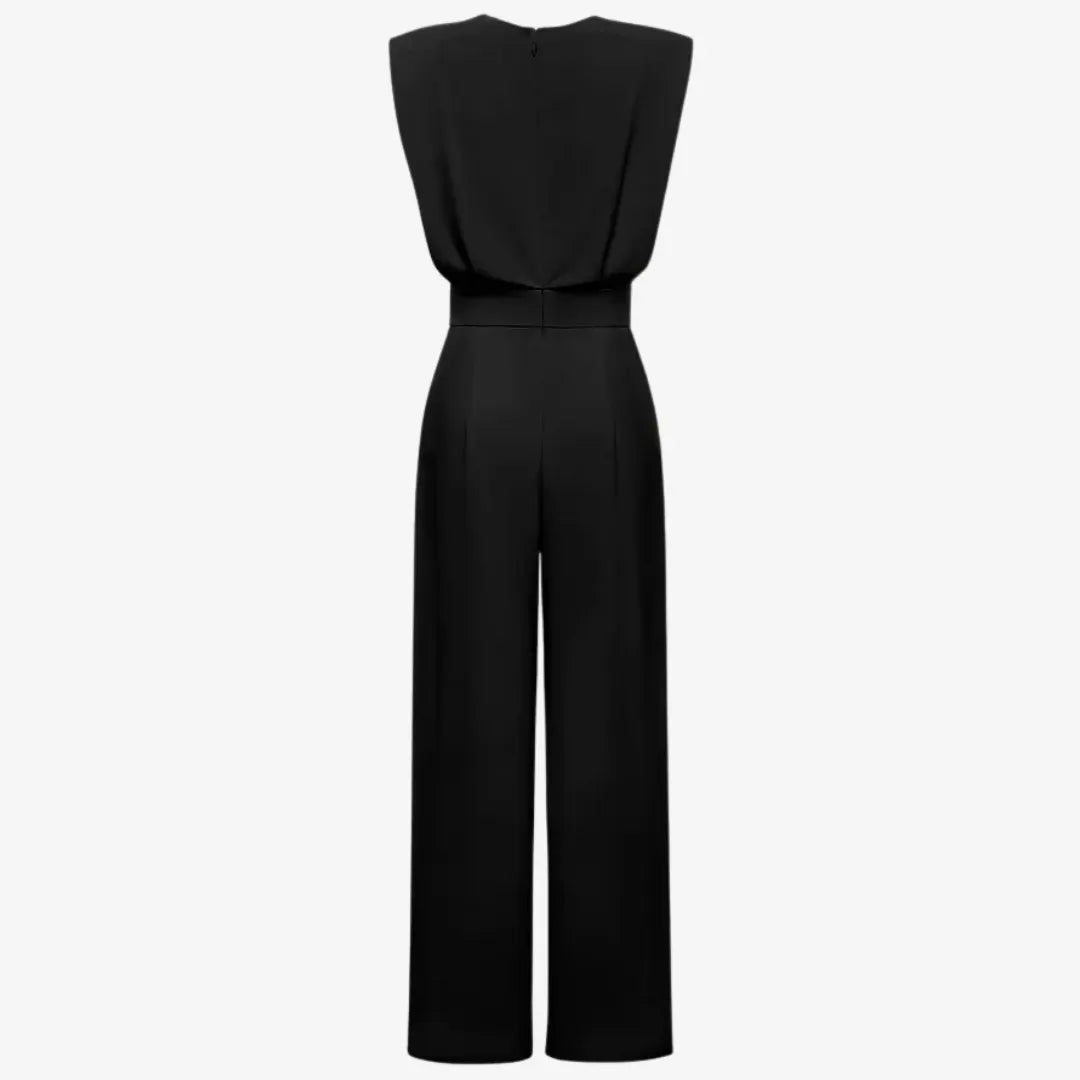 Tailored Sleeveless Jumpsuit with Pleated Detail