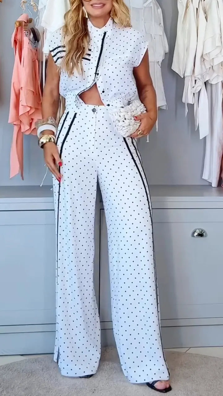 Women's Polka-Dot and Stripe Casual Set