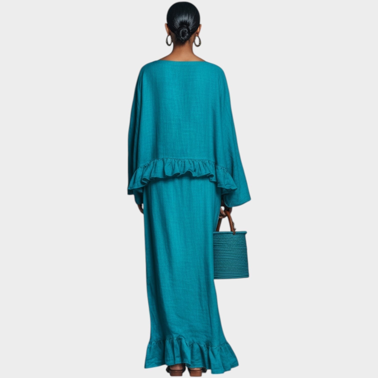 Ruffled Top and Maxi Skirt Set