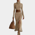 Ribbed Elegance Knit Midi Dress