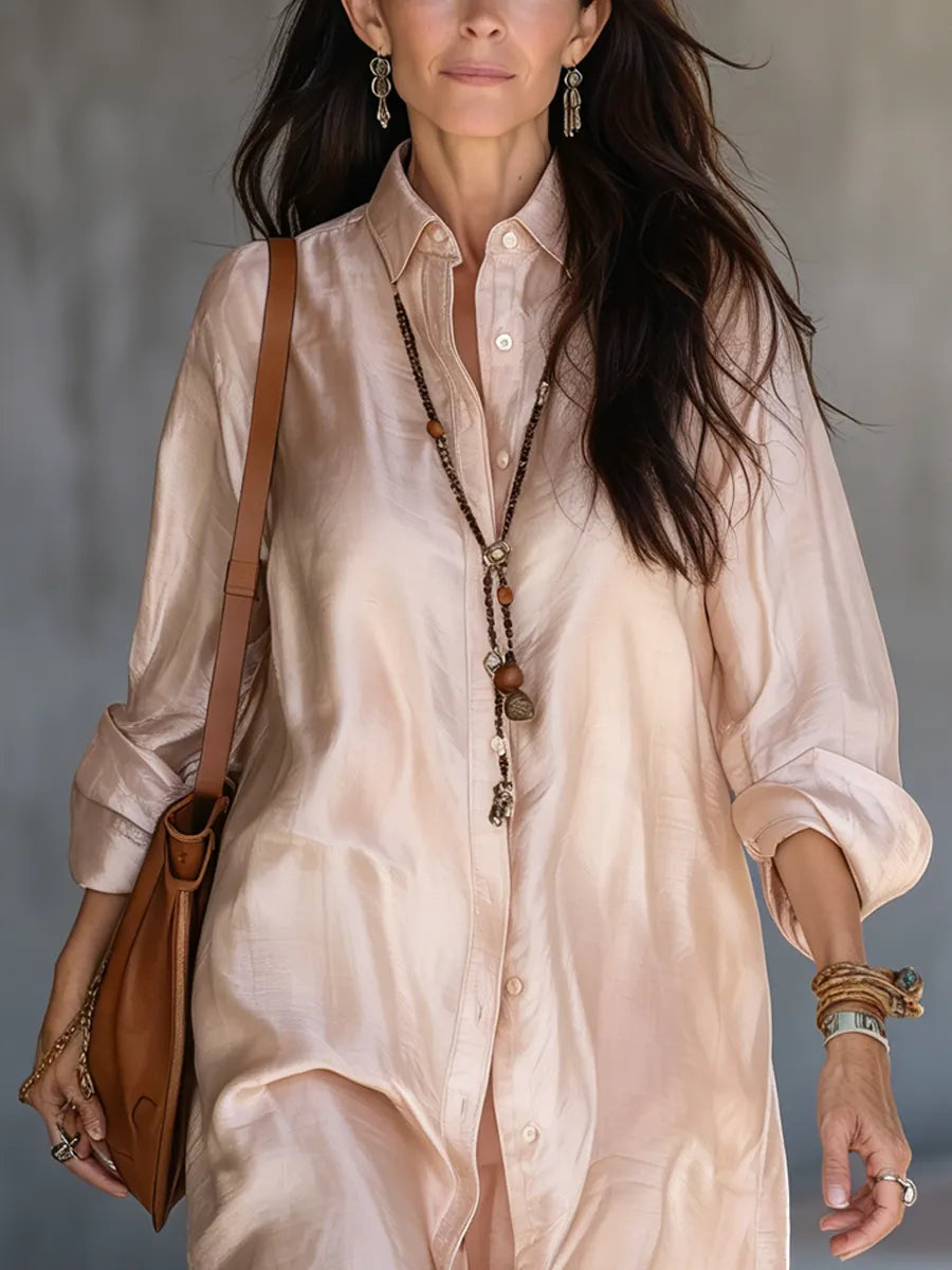 Effortless Boho Blush Pink Shirt