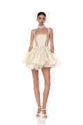 Tiara Beige Mini Dress - Pre Order