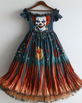 Summer Casual Independence Day Themed Clown Dress 4875
