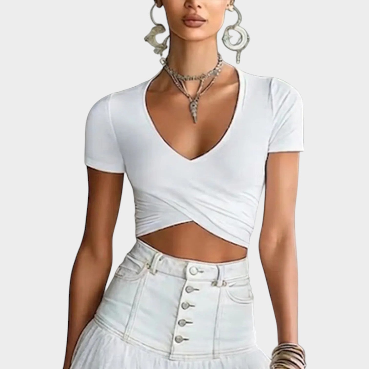 Chic Tiered Mesh Skirt Set