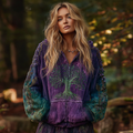 Women's Viking Tree Of Life Cozy Warm Zip-up Cardigan