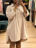 Stripe Oversized Shirt Mini Dress
